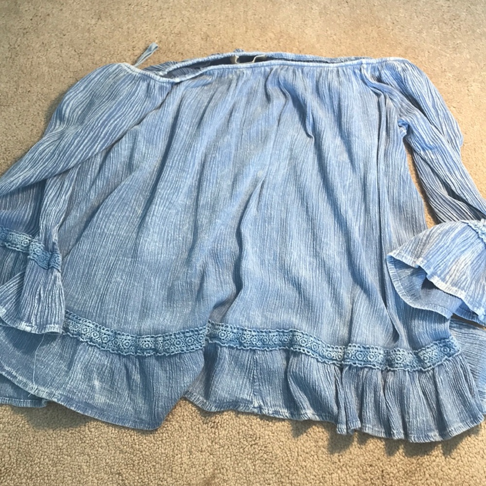 Blue altrd state off the shoulder blouse